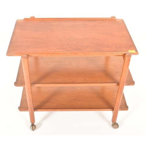 395 - Poul Hundevad for Vamdrup - a retro 1960s Danish designer teak three-tier drinks / cocktail trolley.... 