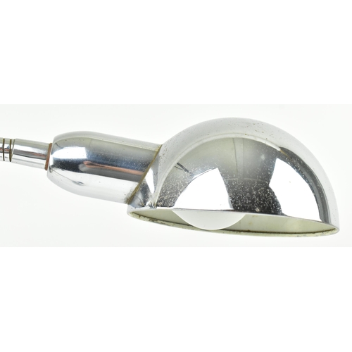 404 - A retro 20th century industrial / office chrome desktop gooseneck lamp light. The lamp having a dome... 