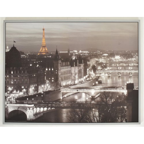 407 - IKEA - Vilshult - a vintage late 20th century circa 1999 print on board of view of Paris with Eiffel... 