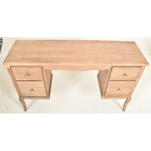 409 - A contemporary high end design Mango wood bedroom suite comprising of dressing table desk and pair o... 