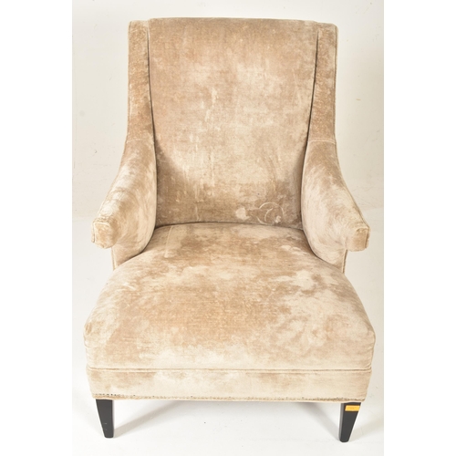 415 - Englanderline - Windsor Wingback - a contemporary high end design velvet upholstered & wooden wi... 