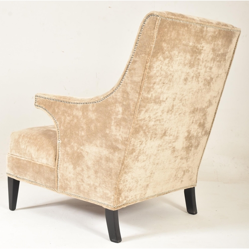 415 - Englanderline - Windsor Wingback - a contemporary high end design velvet upholstered & wooden wi... 