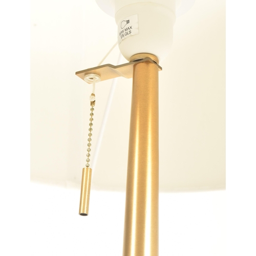 421 - John Lewis - a contemporary high end design teak & brass atomic floor standard lamp light. The l... 