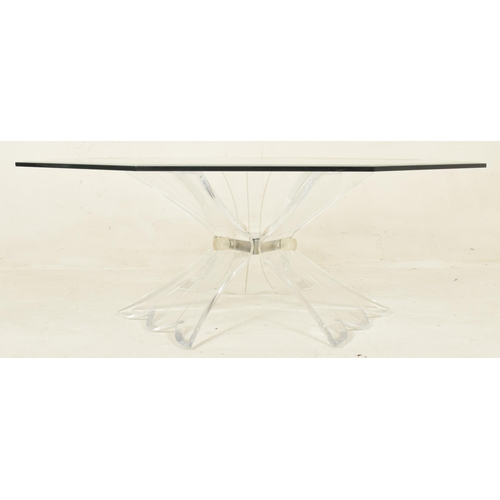 426 - British Modern Design - a retro 20th century glass & lucite octagonal low coffee table. The occa... 