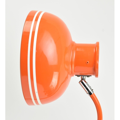 453 - Luco of Sweden - a retro 1970s Swedish design orange enamel desk lamp. The bedside lamp in bright or... 