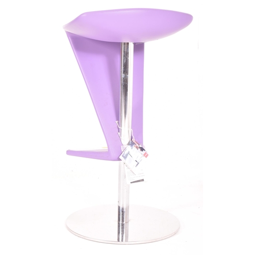 456 - Infiniti - Zed Stool - a contemporary vinyl & chrome metal bar counter swivel stool. The stool i... 