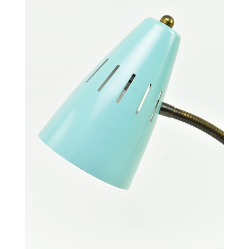 473 - Pifco - Model 971 - A retro 1970s gooseneck desk / table lamp light. The lamp finished in a light bl... 