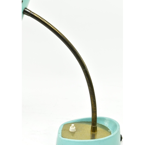 473 - Pifco - Model 971 - A retro 1970s gooseneck desk / table lamp light. The lamp finished in a light bl... 