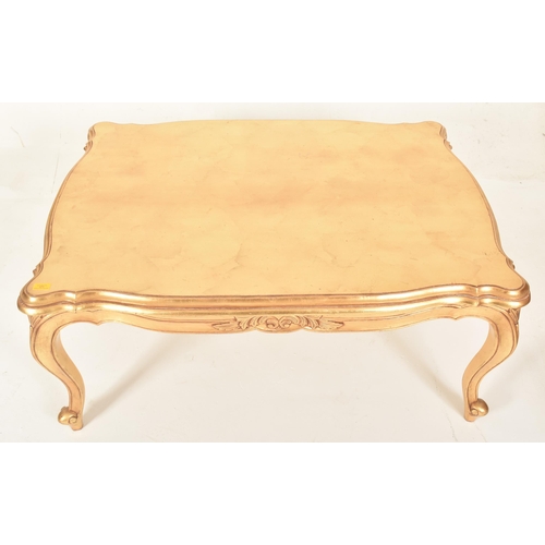 474 - A Contemporary high end design gilt painted wood low occasional coffee table in a French Empire styl... 