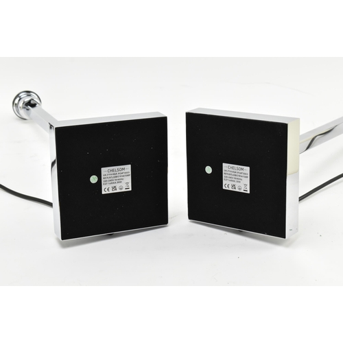 495 - Chelsom - a pair of vintage high end design chrome squared desk bedside lamps. Each table lamp of sq... 