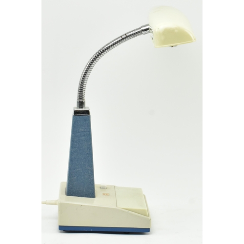 506 - National Fluorescence - a vintage Japanese 1980s cream & teal blue plastic gooseneck desk lamp. ... 