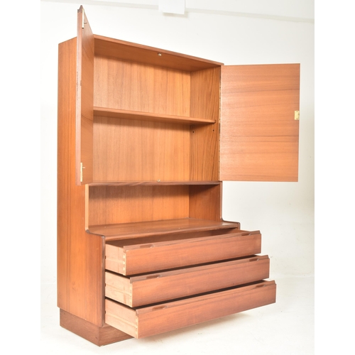 531 - Danish Modern Design - a retro mid 20th century circa 1960s teak wood highborad cabinet. The highboa... 