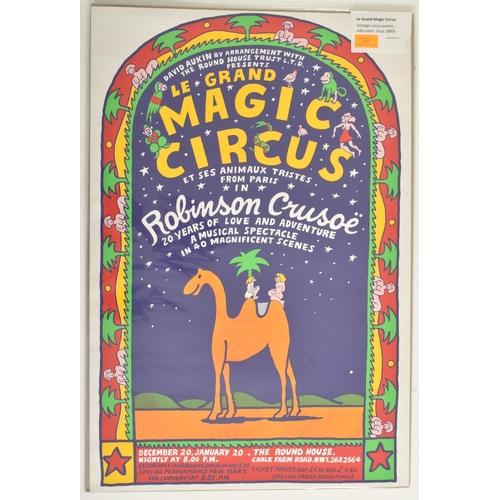 538 - Le Grand Magic Circus in Robinson Crusoe - a vintage mid 20th century circa 1960s silkscreen printed... 