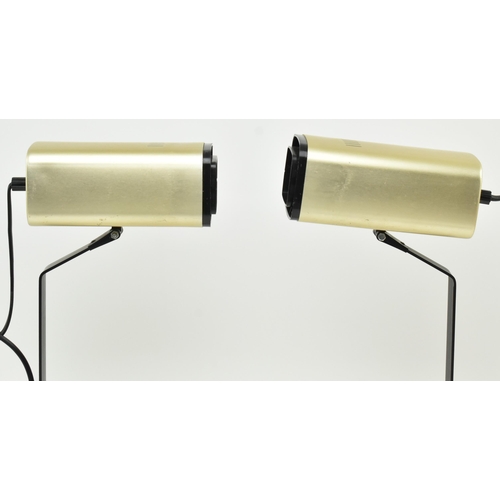 544 - Prova, Made in Italy - a pair of retro mid 20th century circa 1970s gold & black metal desk tabl... 