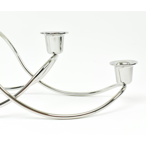 57 - Georg Jensen, Denmark - Harmony - a vintage stainless steel framed five light candle holder centrepi... 