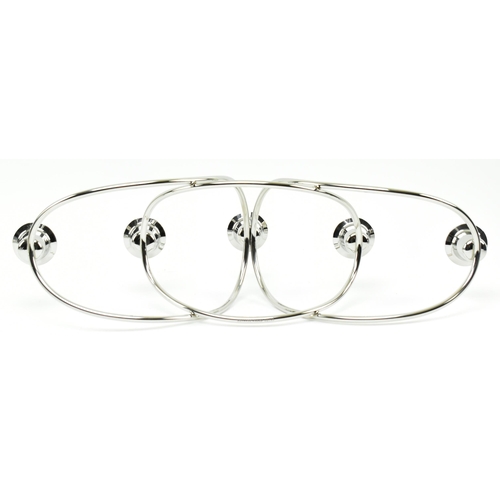 57 - Georg Jensen, Denmark - Harmony - a vintage stainless steel framed five light candle holder centrepi... 