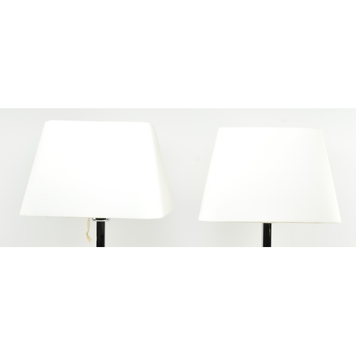 585 - Chelsom - a pair of vintage chrome squared desk lamps. Each bedside table lamp of squared form &... 