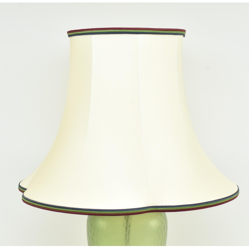 597 - Rochamp - a modernist high end designer glass bedside desk lamp. The lamp in olive green colourway, ... 