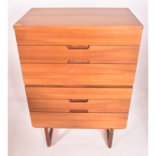 75 - Gunther Hoffstead for Uniflex - a retro mid 20th century walnut and teak tallboy / chest of drawers.... 