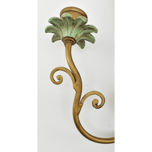 78 - A contemporary French style painted wood & metal whimsical monkey shaped wall light sconce. The ... 