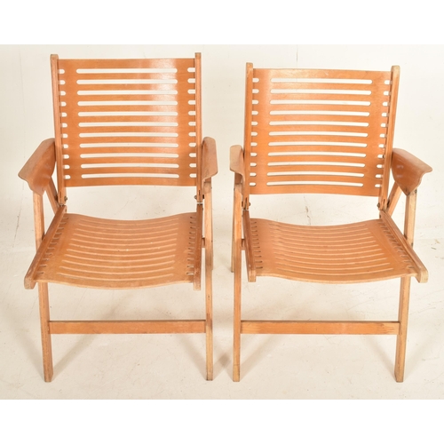 79 - Niko Kralj - Rex Chair - a pair of vintage 20th century beech & plywood folding chairs. Each hav... 