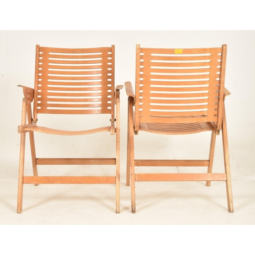 79 - Niko Kralj - Rex Chair - a pair of vintage 20th century beech & plywood folding chairs. Each hav... 