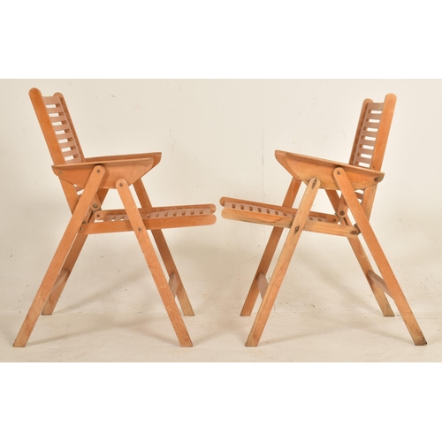 79 - Niko Kralj - Rex Chair - a pair of vintage 20th century beech & plywood folding chairs. Each hav... 