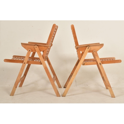 79 - Niko Kralj - Rex Chair - a pair of vintage 20th century beech & plywood folding chairs. Each hav... 