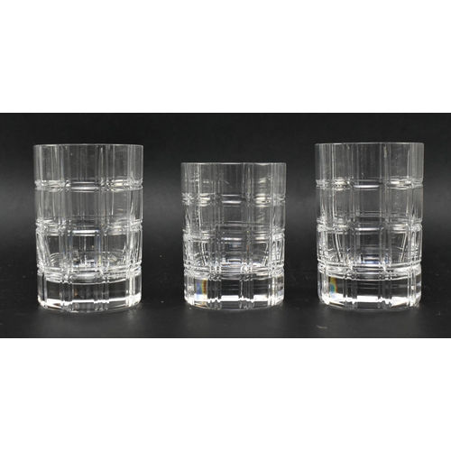 81 - Christian Dior - a vintage two person set of drinking glasses in a tartan pattern, comprising eight ... 