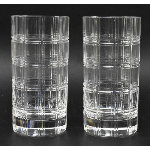 81 - Christian Dior - a vintage two person set of drinking glasses in a tartan pattern, comprising eight ... 