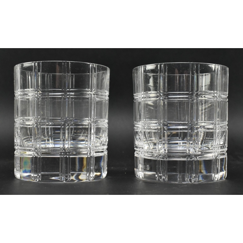 81 - Christian Dior - a vintage two person set of drinking glasses in a tartan pattern, comprising eight ... 