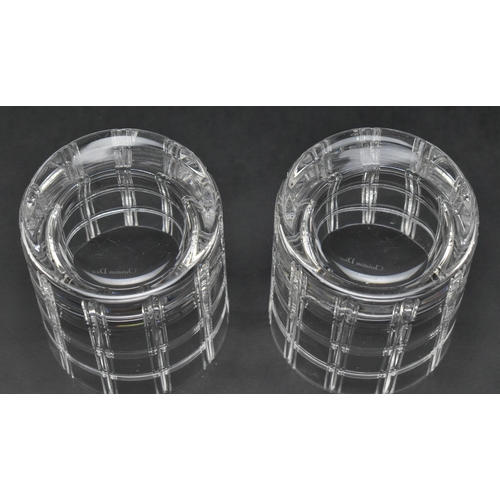 81 - Christian Dior - a vintage two person set of drinking glasses in a tartan pattern, comprising eight ... 