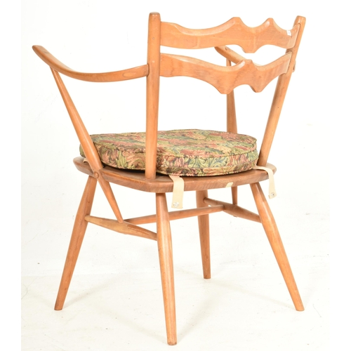 87 - Lucian Ercolani - Ercol - Model 493 - a retro mid 20th century circa 1960s beech & elm elbow cha... 