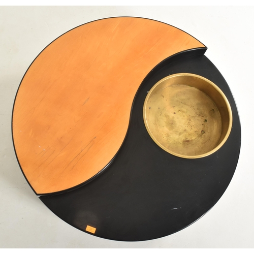 90 - Willy Rizzo - Yin Yang - a retro 20th century 1970s Italian designer coffee table low table. Black l... 