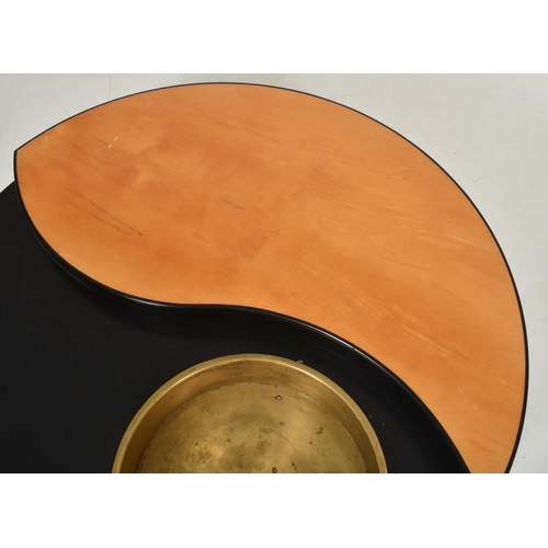 90 - Willy Rizzo - Yin Yang - a retro 20th century 1970s Italian designer coffee table low table. Black l... 