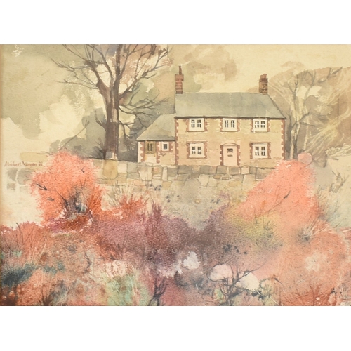 398 - Michael Morgan SWA, FRSA (1928 - 2014)Farmhouse with Berberis, 1988Watercolour and ink on paperSigne... 