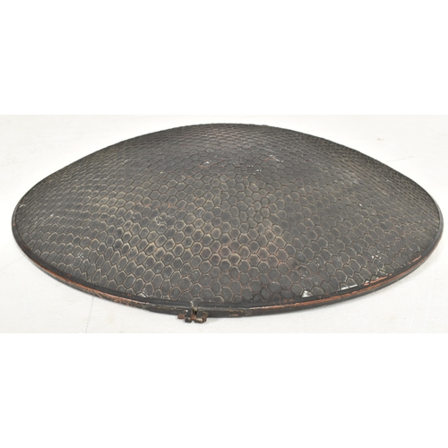 145 - A mid 20th century lighthouse optical reflecting concave mirror. The concave mirror stamped to centr... 