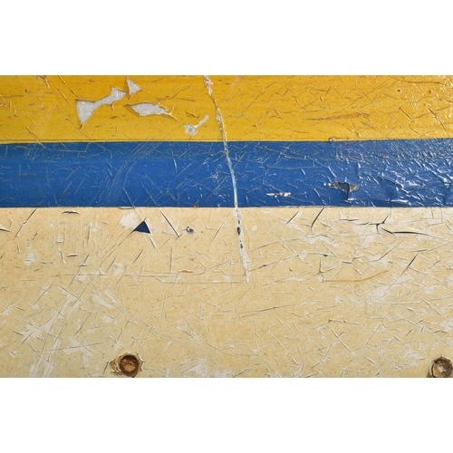 168 - Stevens Dodgems - a 20th century hand painted running board by Fred Fowle. The board made from alumi... 