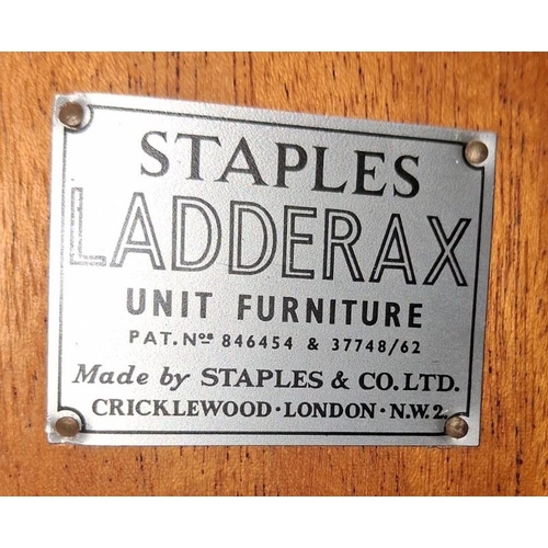 279 - Robert Heal for Staples - Ladderax - a retro mid 20th century circa 1970s teak & metal one bay m... 