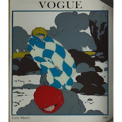 521 - Vogue - a 1970s advertising mirror. The mirror having a central pictorial imagery with notations abo... 