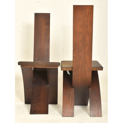 603 - Prestige Furniture - a set of ten contemporary French High-end designer solid oak and leather dining... 