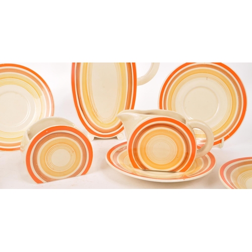 1 - Clarice Cliff - Bizarre - A collection of mid century ceramic part tea service pieces, in the orange... 