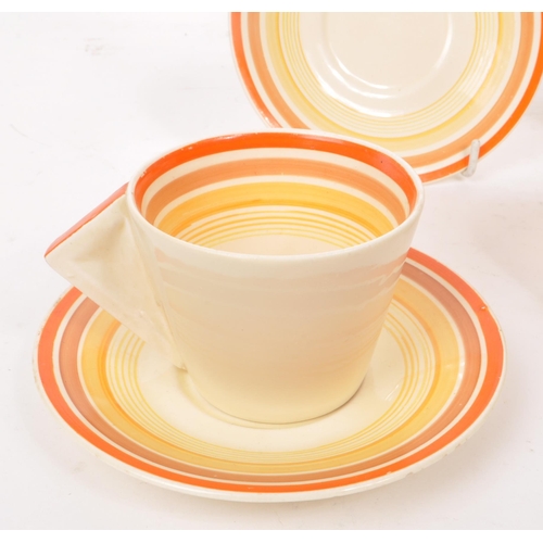 1 - Clarice Cliff - Bizarre - A collection of mid century ceramic part tea service pieces, in the orange... 