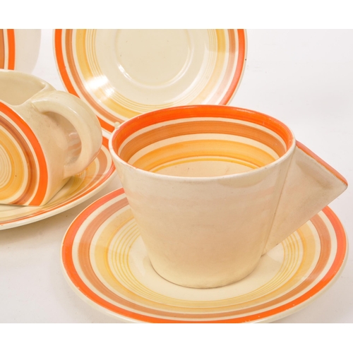 1 - Clarice Cliff - Bizarre - A collection of mid century ceramic part tea service pieces, in the orange... 