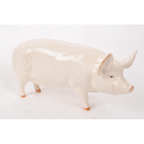 10 - Beswick - A collection of four 20th century porcelain farm animal pigs, comprising of 'CH Wall Queen... 