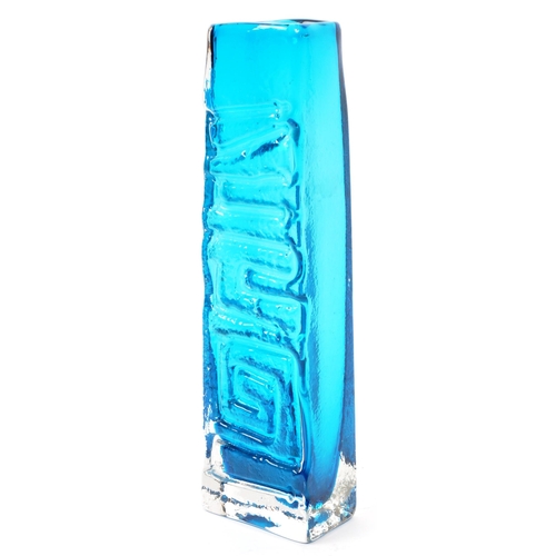 100 - Geoffrey Baxter for Whitefriars - A mid century studio art glass totem pole vase in kingfisher blue ... 