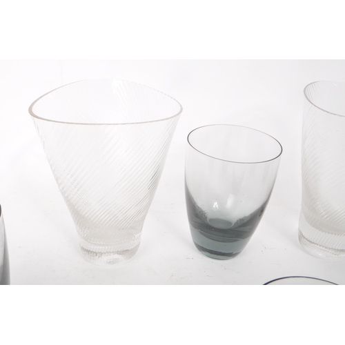 102 - A collection of mid-20th-century drinking glass pieces, comprised of six believed to be Georg Jensen... 