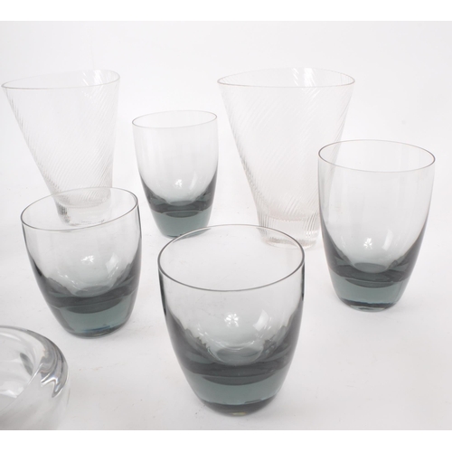 102 - A collection of mid-20th-century drinking glass pieces, comprised of six believed to be Georg Jensen... 