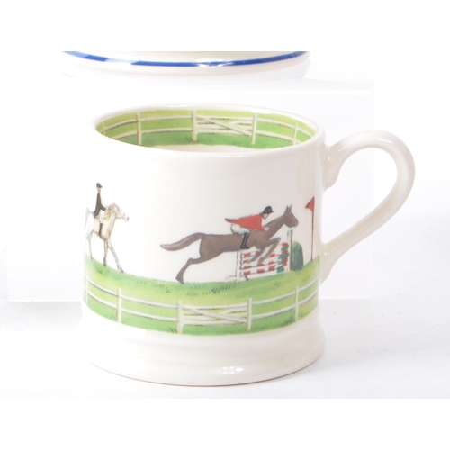 103 - Emma Bridgewater, Stoke on Trent - A collection of ceramic mugs and jugs. To include Gymkhana race h... 