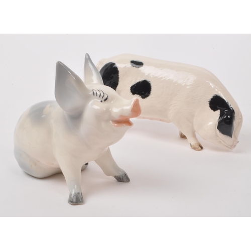 11 - Beswick - A collection of five 20th century porcelain pig figurines, comprising of, 'CH Wall CH Boy ... 